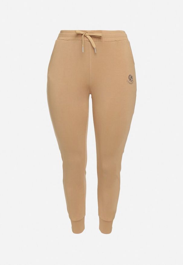Born2be - Beżowe Klasyczne Spodnie Dresowe o Kroju Joggerów Lerive. Okazja: na co dzień. Kolor: beżowy. Materiał: dresówka. Styl: klasyczny