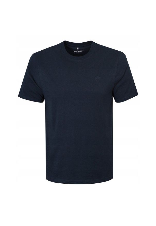 Koszulka Męska (T-Shirt) - Pako Jeans - Granat, Dekolt U-Neck (Okrągły). Okazja: na co dzień. Kolor: niebieski. Materiał: bawełna. Styl: casual