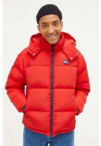 Tommy Jeans kurtka puchowa męska kolor czerwony zimowa. Kolor: czerwony. Materiał: puch. Sezon: zima