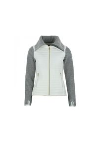 PEAK MOUNTAIN - Damski polar z pikowanymi wstawkami Peak Mountain. Kolor: biały. Materiał: polar. Sport: turystyka piesza #1