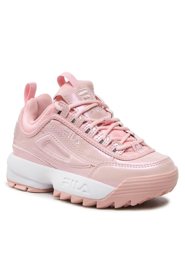 Sneakersy Fila Disruptor F Kids FFK0077.40036 Silver Pink. Kolor: różowy. Materiał: skóra