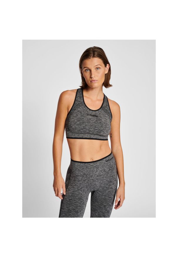 Bezszwowy biustonosz dla kobiet Hummel Mt Una. Kolor: czarny. Sport: fitness