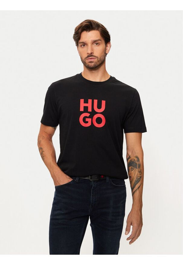 Hugo T-Shirt Racing Bulls 50523839 Czarny Regular Fit. Kolor: czarny. Materiał: bawełna