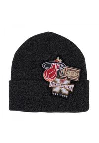 Czapka zimowa do męska do koszykówki Mitchell & Ness Miami Heat NBA czarna. Kolor: czarny. Sezon: zima