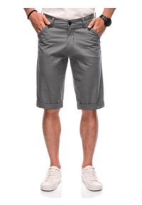 OTHER - Krótkie spodenki męskie chino W504 - - Rozmiar: 30. Okazja: na co dzień. Kolor: szary. Materiał: bawełna. Długość: krótkie. Styl: casual, elegancki