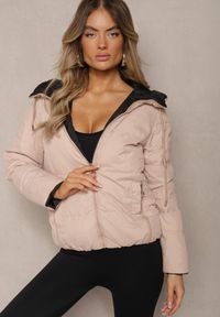 Renee - Czarna Pikowana Kurtka Dwustronna Wykończona Sznurkami Atitoria. Okazja: na co dzień. Kolor: czarny. Materiał: jeans. Styl: elegancki, casual, klasyczny