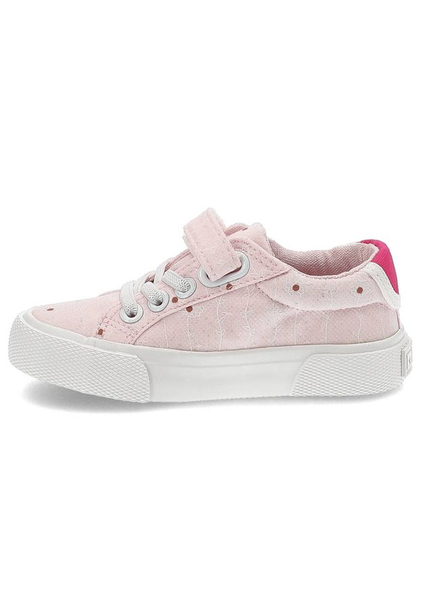 Big-Star - Różowe Trampki Big Star Dziecięce Buty Na Rzep. Okazja: na spacer. Zapięcie: rzepy. Kolor: różowy. Materiał: materiał. Szerokość cholewki: normalna. Wzór: kwiaty, nadruk. Styl: młodzieżowy