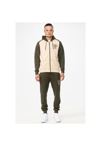 Bluza z kapturem Lonsdale Stretton. Kolor: zielony, beżowy, wielokolorowy. Materiał: dresówka. Wzór: kolorowy #1