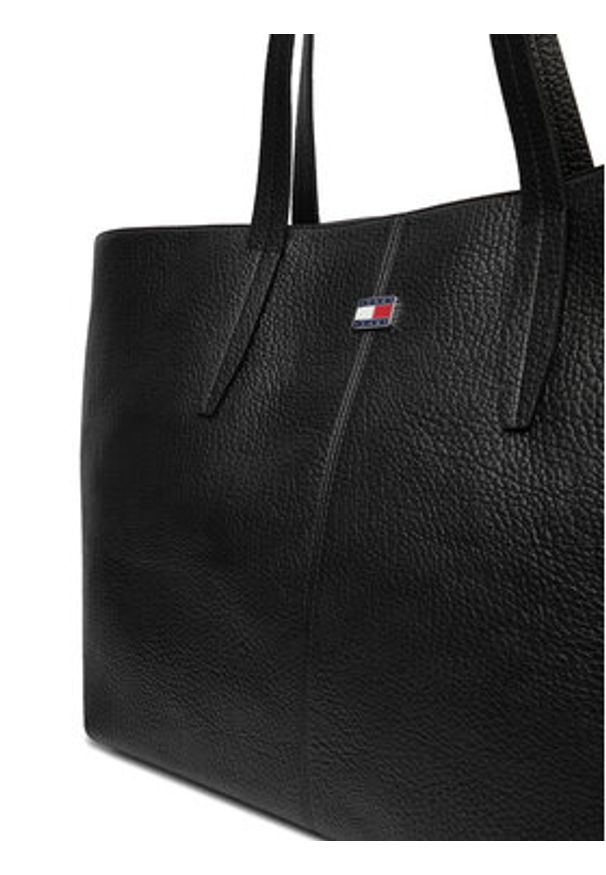 Tommy Jeans Torebka Tjw Slouchy City Tote AW0AW18789 Czarny. Kolor: czarny. Materiał: skórzane