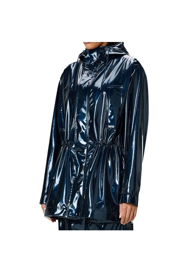 Rains - Kurtka RAINS BOLD LONG JACKET W3 Niebieski. Kolor: niebieski. Materiał: tkanina, syntetyk