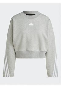 Adidas - adidas Bluza Future Icons 3-Stripes Sweatshirt IB8496 Szary Loose Fit. Kolor: szary. Materiał: bawełna #6