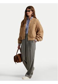 Polo Ralph Lauren Kurtka bomber 211966122002 Beżowy Relaxed Fit. Typ kołnierza: polo. Kolor: beżowy. Materiał: wełna #4