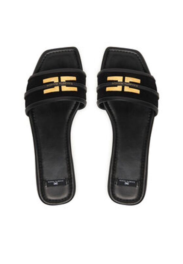 Elisabetta Franchi Klapki SA72L61E2 Czarny. Kolor: czarny. Materiał: skóra, zamsz