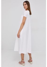Max Mara Leisure Sukienka kolor biały midi rozkloszowana. Kolor: biały. Materiał: dzianina. Typ sukienki: rozkloszowane. Długość: midi #4