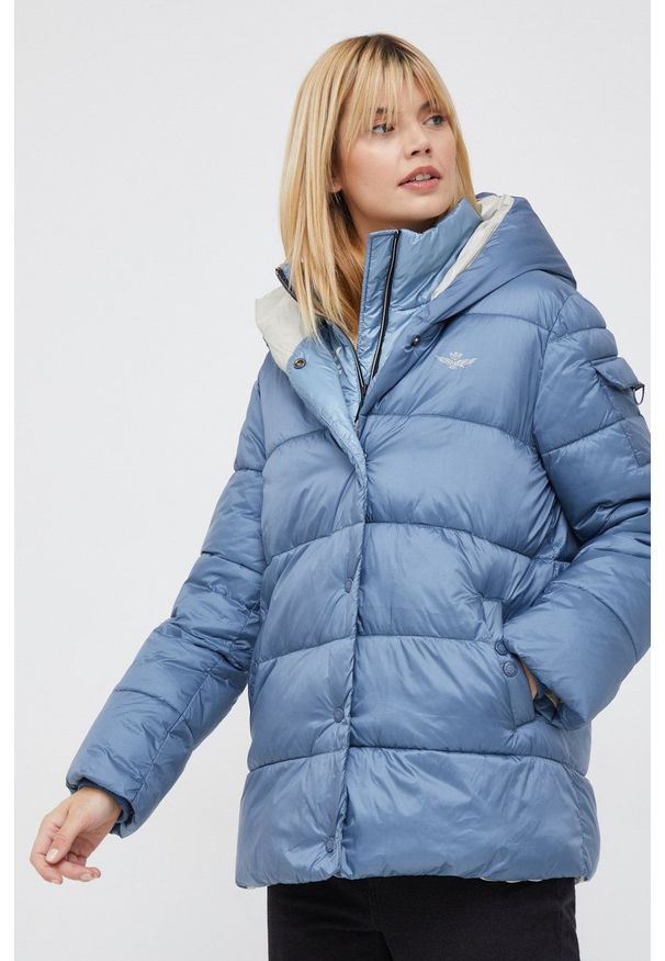 Aeronautica Militare kurtka damska zimowa. Okazja: na co dzień. Kolor: niebieski. Materiał: syntetyk, materiał. Sezon: zima. Styl: casual