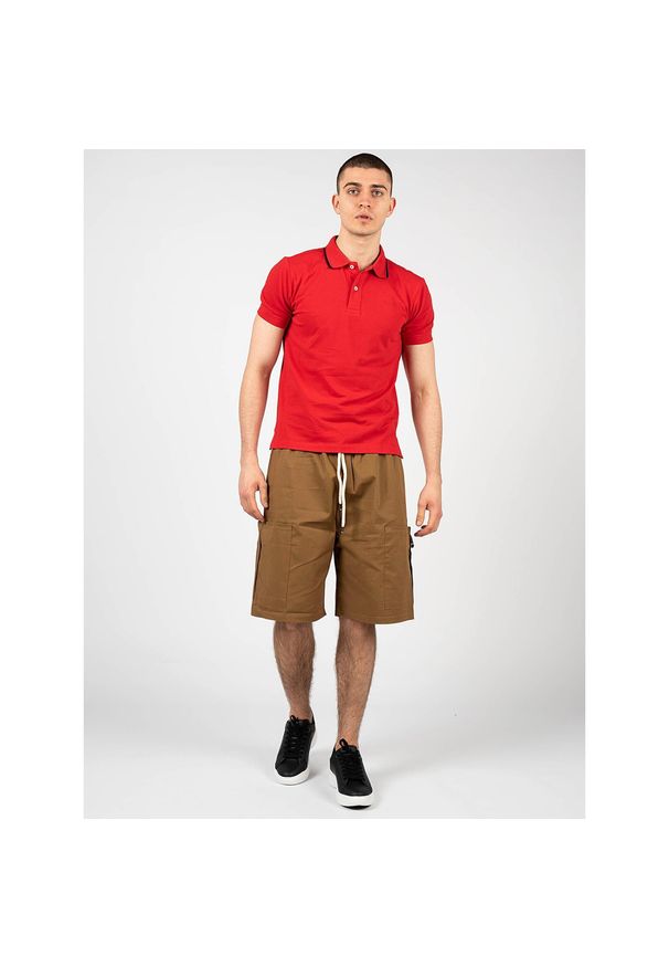 Geox - Koszulka polo do golfa męska Sustainable. Typ kołnierza: golf, polo. Kolor: czerwony. Materiał: bawełna. Styl: sportowy