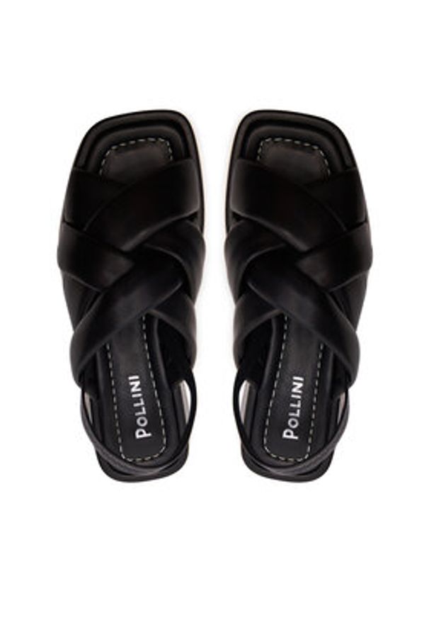 Pollini Sandały SA16266I1ITE0000 Czarny. Kolor: czarny. Materiał: skóra