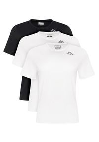 Kappa Komplet 3 t-shirtów Logo Sylvie 38277LW Czarny Regular Fit. Kolor: czarny. Materiał: bawełna