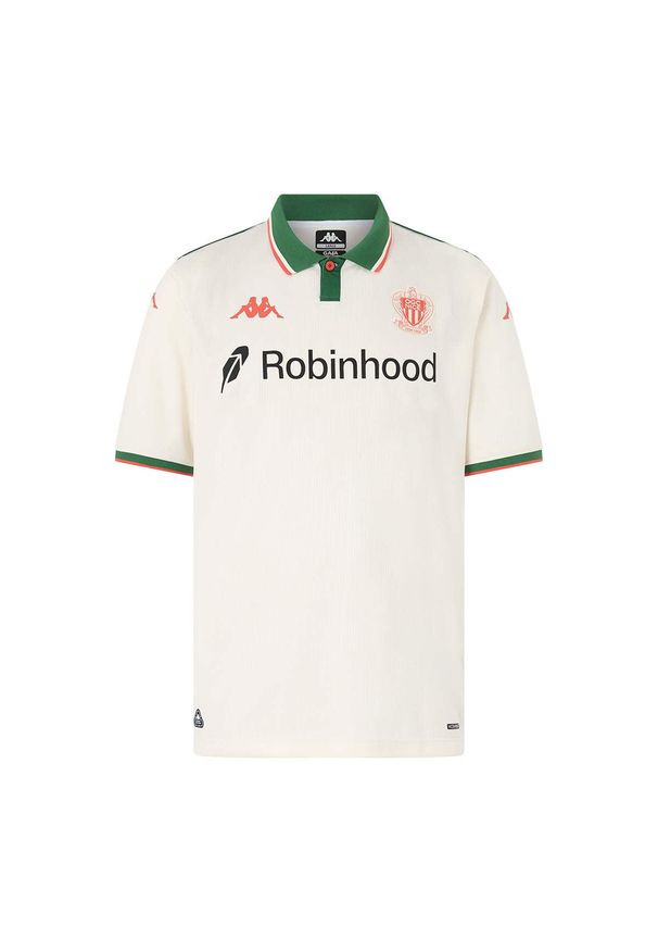 Kappa - Zewnętrzny Strój OGC Nice 2025/26. Kolor: biały. Sport: piłka nożna