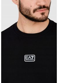 EA7 Emporio Armani - EA7 Czarna bluza męska z naszywką z logo. Kolor: czarny. Wzór: aplikacja #4