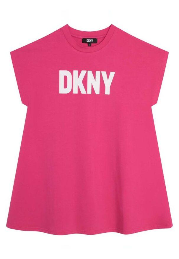 DKNY Sukienka codzienna D32866 D Różowy Regular Fit. Okazja: na co dzień. Kolor: różowy. Materiał: bawełna. Typ sukienki: proste. Styl: casual