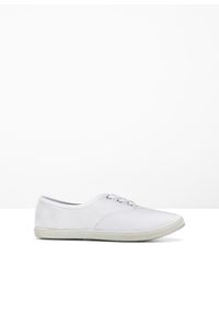 bonprix - Sneakersy z bawełnianego płótna. Kolor: biały. Materiał: bawełna. Sezon: lato #1
