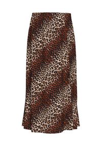 Pieces Spódnica midi Nya 17147811 Brązowy Regular Fit. Kolor: brązowy. Materiał: wiskoza