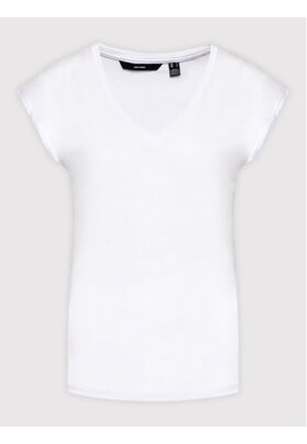 Vero Moda T-Shirt Filli 10247666 Biały Regular Fit. Kolor: biały. Materiał: syntetyk