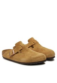 Birkenstock Klapki Boston Leve 1026164 Beżowy. Kolor: beżowy. Materiał: skóra, zamsz #4