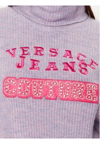 Versace Jeans Couture Golf 75HAFM08 Fioletowy Oversize. Typ kołnierza: golf. Kolor: fioletowy. Materiał: syntetyk #4