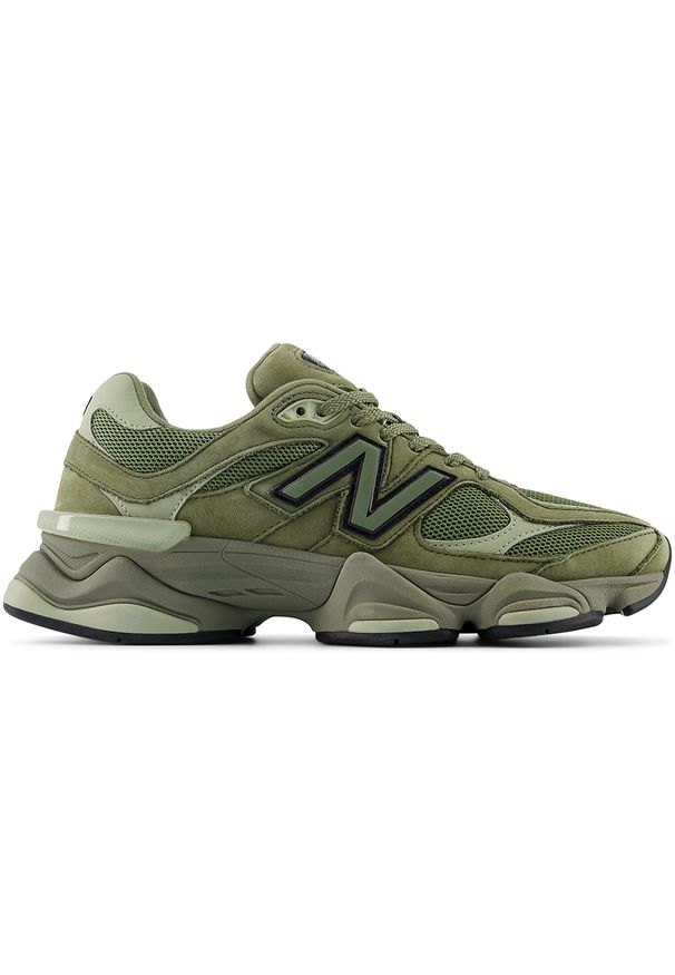 Buty unisex New Balance U9060ZGD – zielone. Kolor: zielony. Materiał: materiał, skóra, syntetyk, guma. Szerokość cholewki: normalna. Sport: turystyka piesza