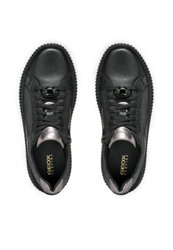 Geox Sneakersy D Graisy D46XFG 04622 C9999 Czarny. Kolor: czarny. Materiał: skóra