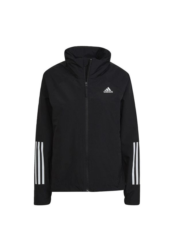 Adidas - BSC 3-Stripes RAIN.RDY Jacket. Kolor: czarny. Materiał: materiał