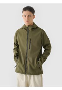 4f - 4F Kurtka softshell wiatroodporna membrana 8000 męska - khaki XL. Typ kołnierza: kaptur. Kolor: oliwkowy, brązowy, wielokolorowy. Materiał: softshell. Technologia: Windstopper. Sport: wspinaczka