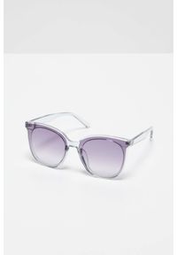 MOODO - Okulary przeciwsłoneczne z przezroczystymi oprawkami jasnoszare. Kolor: szary. Wzór: jednolity, gładki #1