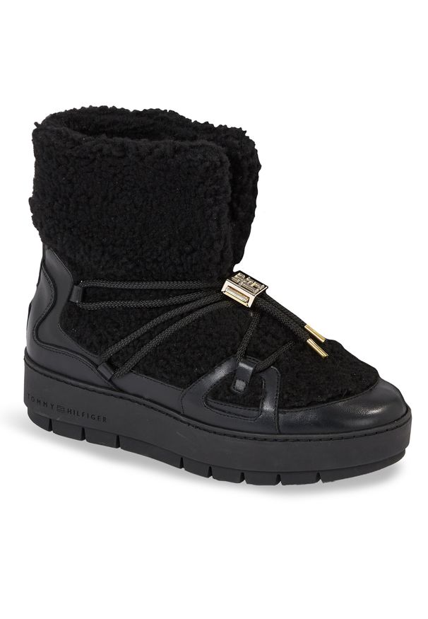 TOMMY HILFIGER - Śniegowce Tommy Hilfiger Tommy Teddy Snowboot FW0FW07505 Black BDS. Kolor: czarny