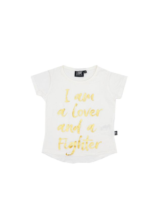 LEONE 1947 APPAREL - Dziewczęcy t-shirt z krótkim rękawem Chic Boxing. Kolor: biały. Długość rękawa: krótki rękaw. Długość: krótkie. Sport: joga i pilates
