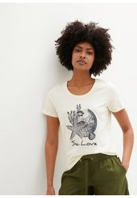 bonprix - T-shirt Sea Love. Kolor: biały. Wzór: nadruk. Styl: elegancki #1