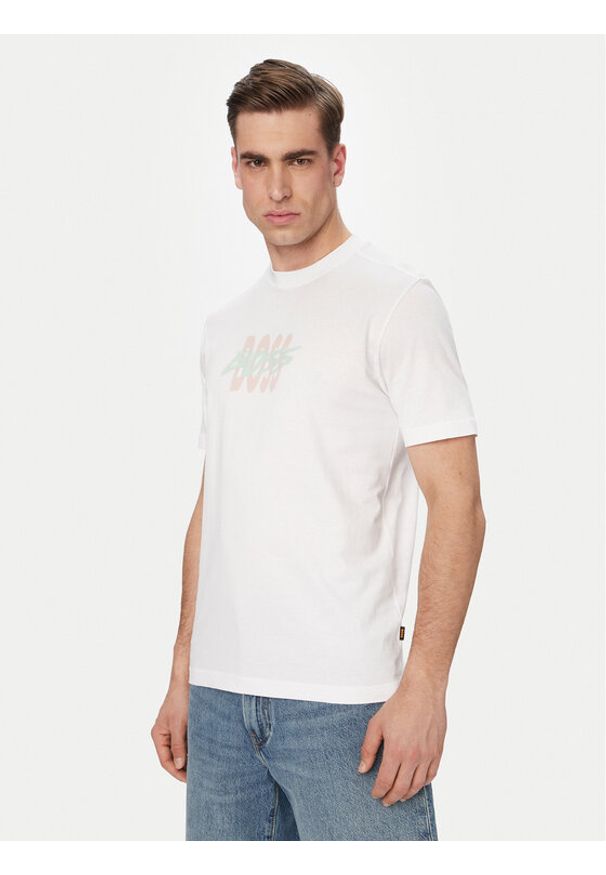 BOSS T-Shirt Bass 50561850 Biały Regular Fit. Kolor: biały. Materiał: bawełna