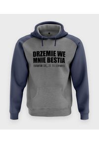 MegaKoszulki - Bluza męska dwukolorowa Drzemie we mnie bestia #1