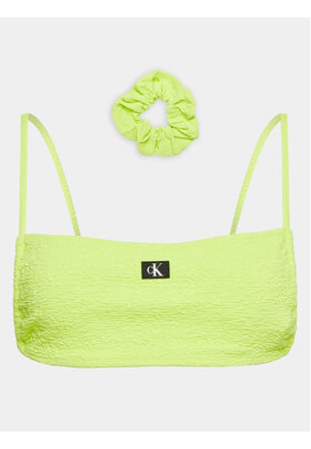 Calvin Klein Swimwear Góra od bikini KW0KW02395 Zielony. Kolor: zielony. Materiał: syntetyk