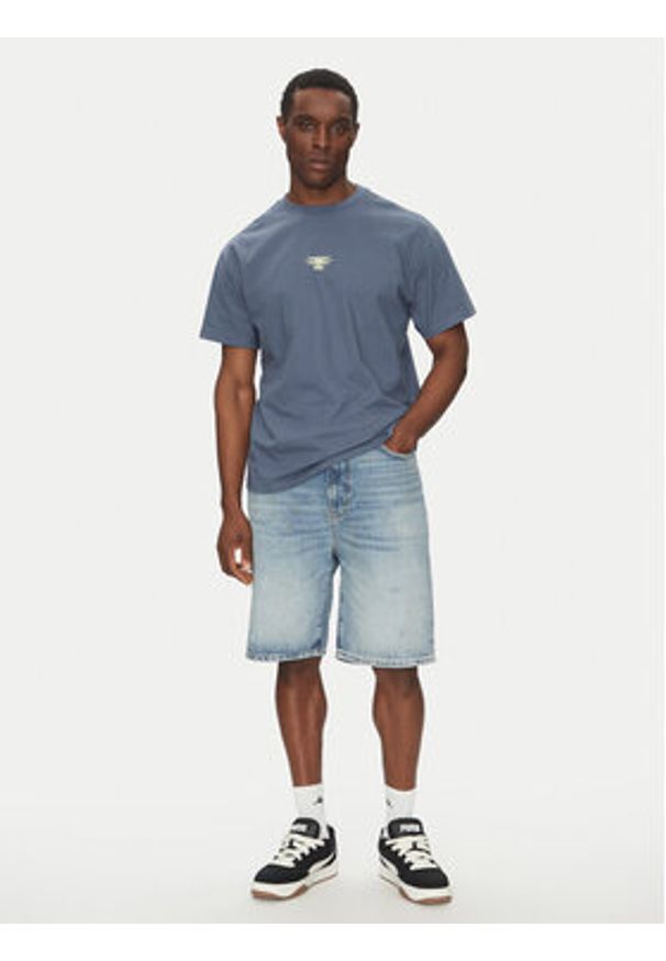 Quiksilver T-Shirt EQYZT08017 Granatowy Relaxed Fit. Kolor: niebieski. Materiał: bawełna