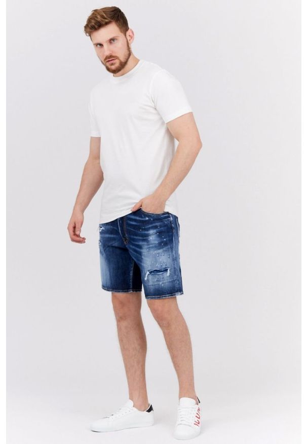 DSQUARED2 Jeansowe szorty męskie, Rozmiar 48. Kolor: niebieski. Materiał: jeans, bawełna. Styl: marine
