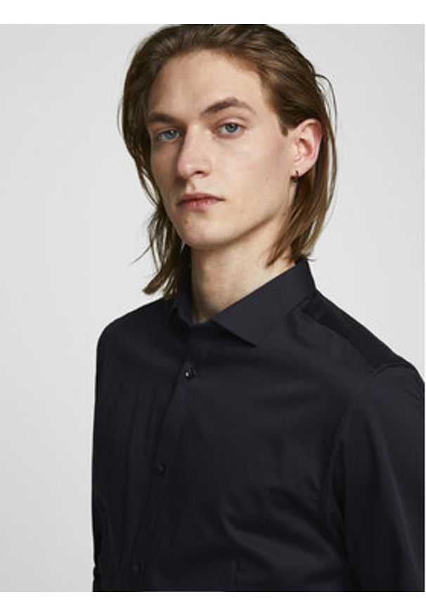 Jack & Jones Koszula Parma 12097662 Czarny Super Slim Fit. Kolor: czarny. Materiał: bawełna