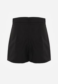 Born2be - Czarne Spódnico-Szorty z Bawełną Ozdobione Imitacją Kieszeni Tinorina. Okazja: na spacer. Kolor: czarny. Materiał: bawełna. Wzór: aplikacja. Sezon: wiosna. Styl: elegancki #4