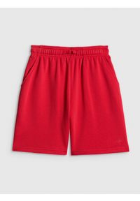 4f - 4F Spodenki dresowe dziewczęce - czerwone 158 (12-13 lat). Kolor: czerwony. Materiał: dresówka. Długość: krótkie. Sezon: lato #1