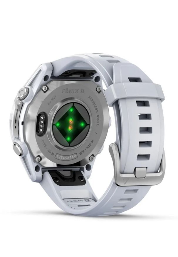GARMIN - Garmin Fenix 8 AMOLED 43mm Srebrny. Rodzaj zegarka: smartwatch. Kolor: srebrny. Styl: sportowy, militarny