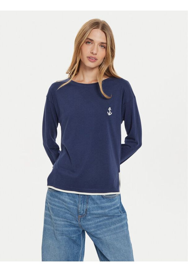United Colors of Benetton - United Colors Of Benetton Koszulka piżamowa 3Y5E3M063 Granatowy Regular Fit. Kolor: niebieski. Materiał: bawełna, wiskoza