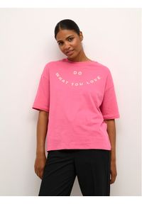 Kaffe T-Shirt Sonna 10507645 Różowy Regular Fit. Kolor: różowy. Materiał: bawełna #1