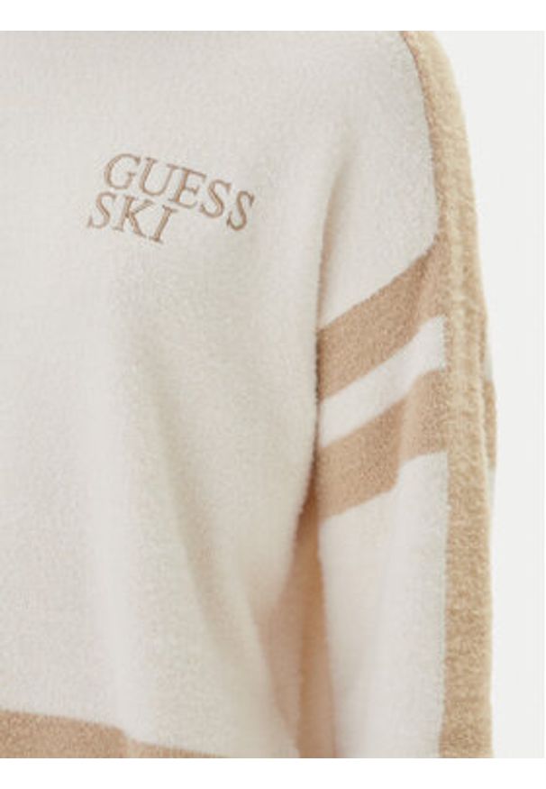 Guess Golf W5BR78 Z4242 Écru Relaxed Fit. Typ kołnierza: golf. Materiał: syntetyk
